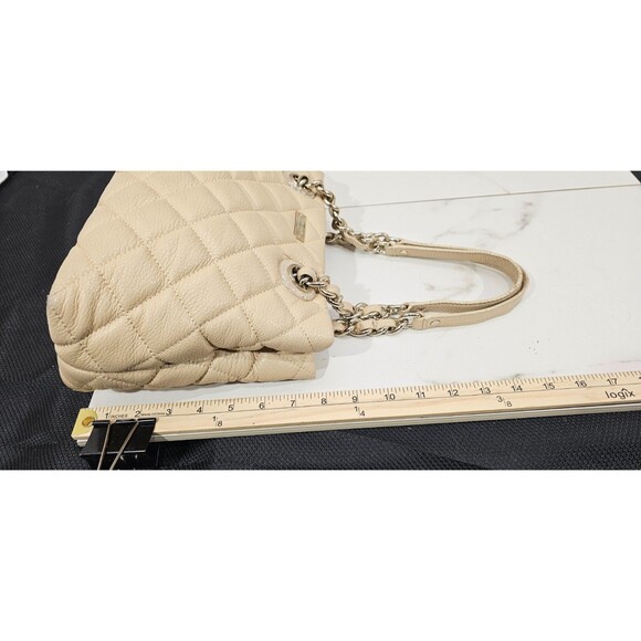 Kate Spade Purse Quilted Leather Chain Straps Gold Coast Maryanne Satchel Beige - Picture 14 of 16
